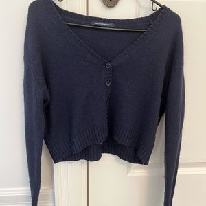 Brandy Melville Navy Cropped Cardigan